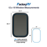 ToughGrade Black RV Window 12" X 18" X 1 1/2" Includes Mounting Ring