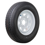 Gran Stellar Tire ST205/75R15 SPOKE-WHITE | (5x4.5) Bolt Circle | Trailer Wheel | Tire Mounted