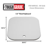 Toughgrade RV Sink Cover 14 7/8"W X 16 5/8"L X 1/2"H | White | RV / Camper Sink Cover | Polyboard