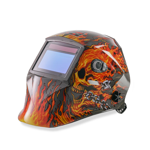 Auto-Darkening Welding Protective Helmet Red Skull MZ801