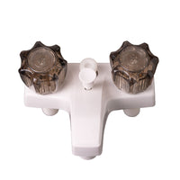 ToughGrade RV/Camper White Lavatory Faucet with Smoked Knobs