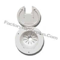 JR Products 541-2-A Polar White Deluxe Round Electric Cable Hatch